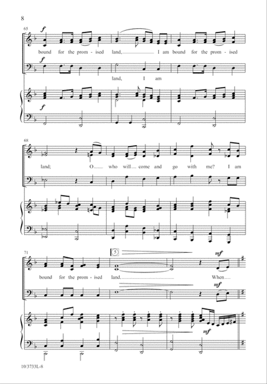 Bound for the Promised Land 3-Part scores gallery preview page 9