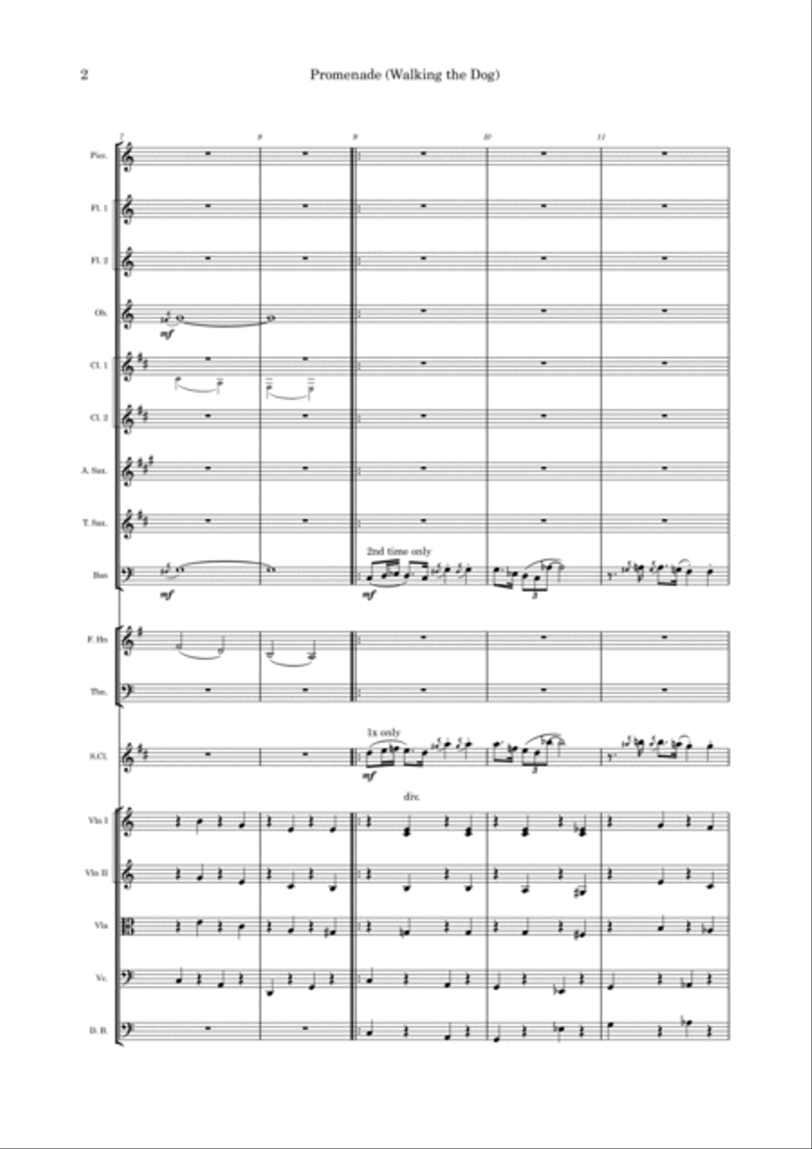 Promenade (Walking The Dog) Chamber Orchestra scores gallery preview page 2