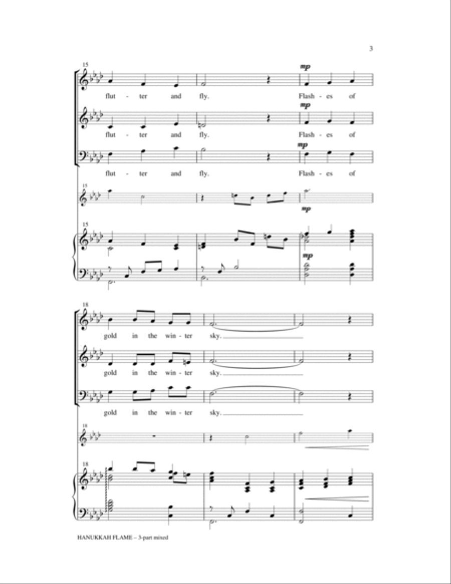 Hanukkah Flame 3-Part scores gallery preview page 3