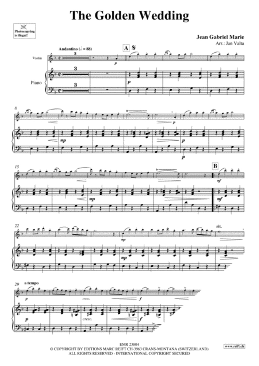 The Golden Wedding Violin Solo scores gallery preview page 3