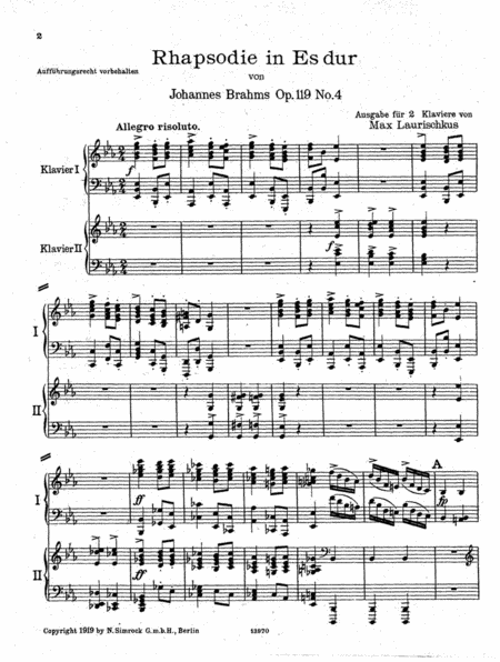 Rhapsody Op. 119 No. 4