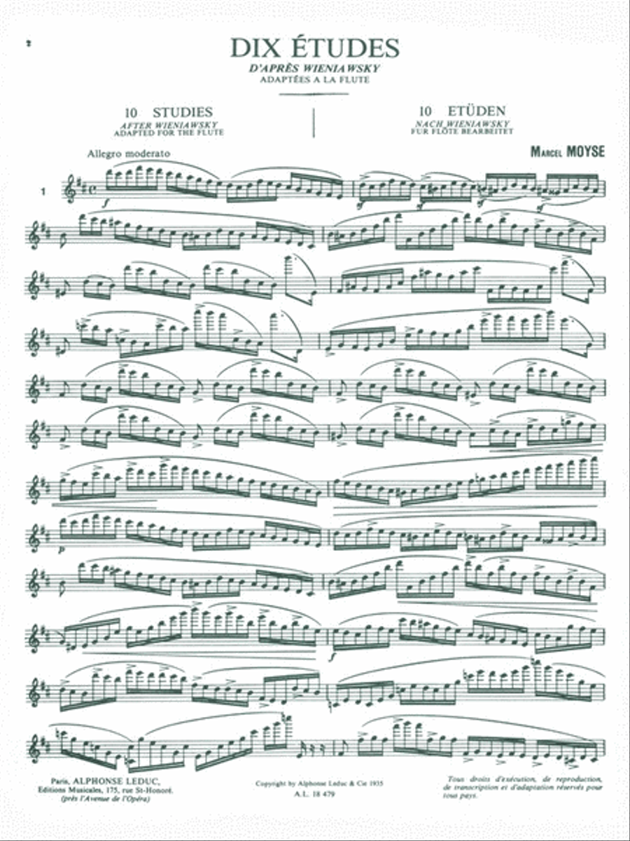 Ten Studies After Wieniawsky Flute Solo scores gallery preview page 2