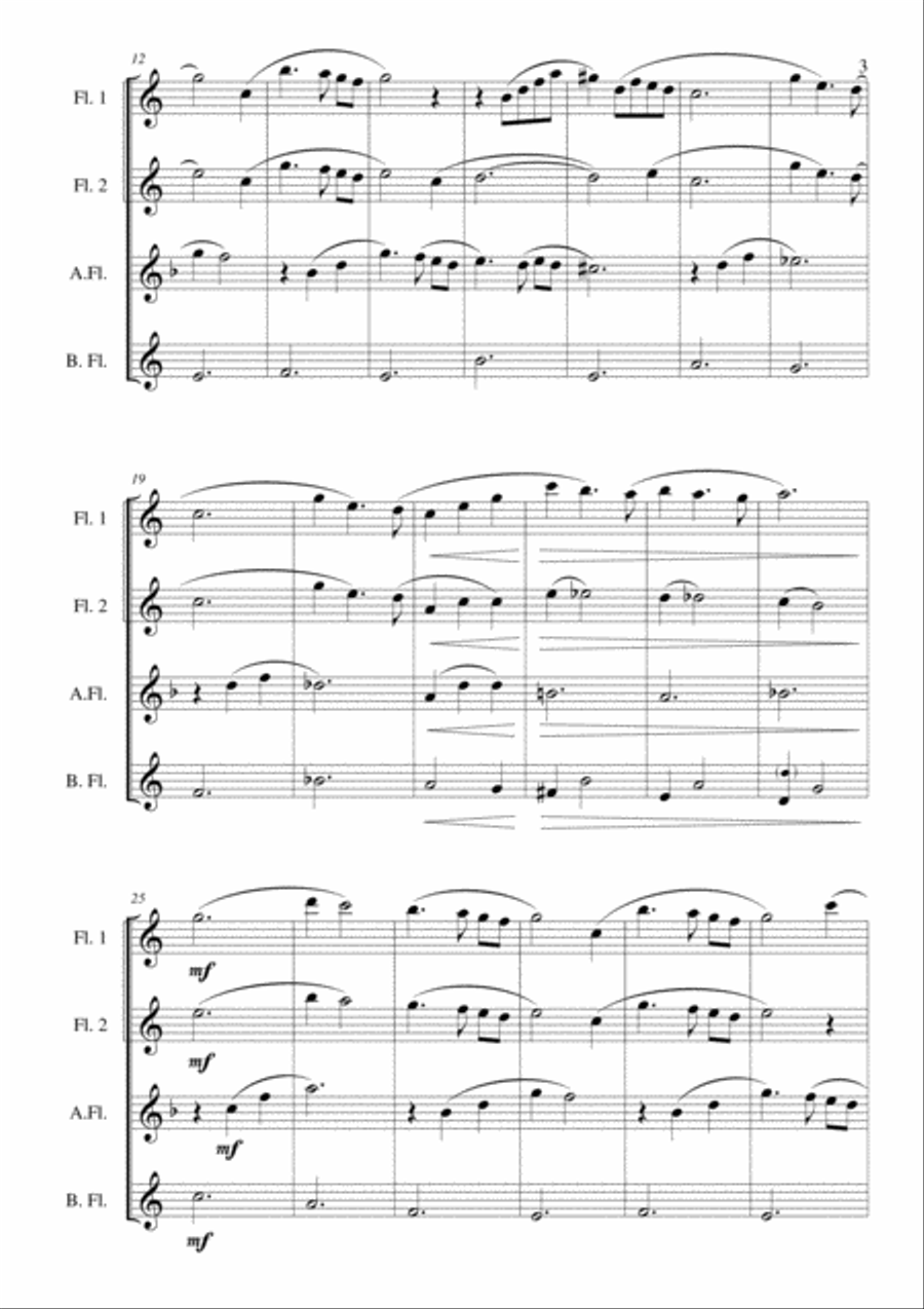 Moon River Flute Quartet scores gallery preview page 3