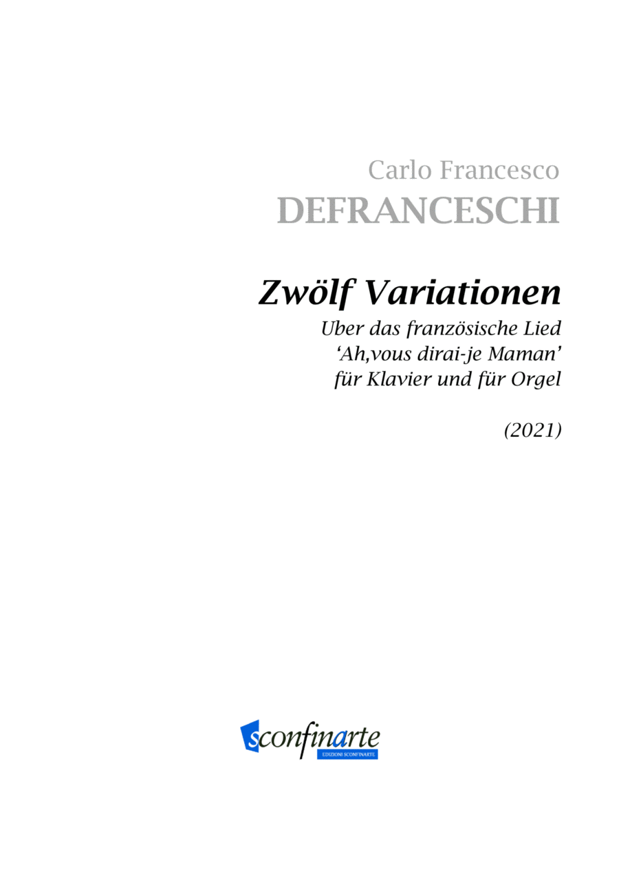 Carlo F. Defranceschi: ZWÖLF VARIATIONEN (ES-21-066) Piano Solo scores gallery preview page 1