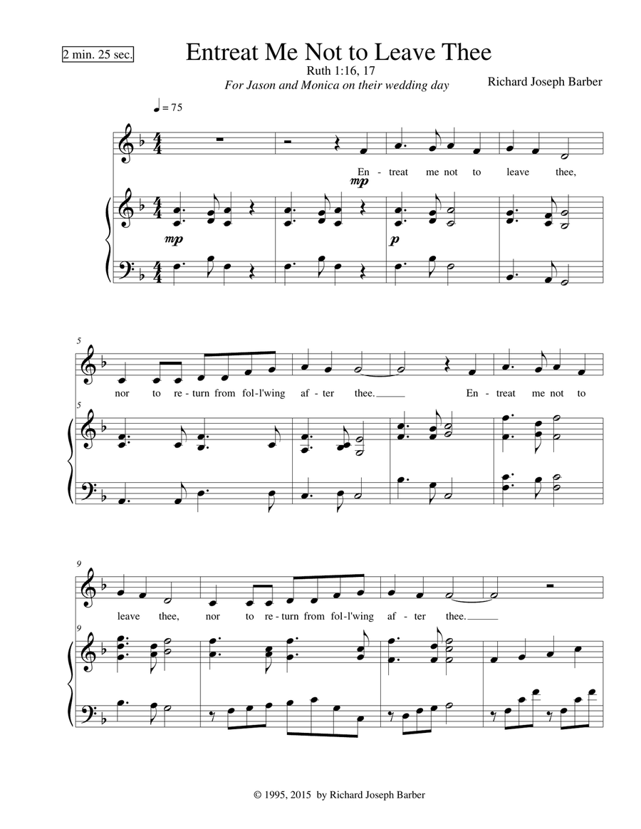 Entreat Me Not to Leave Thee High Voice scores gallery preview page 1