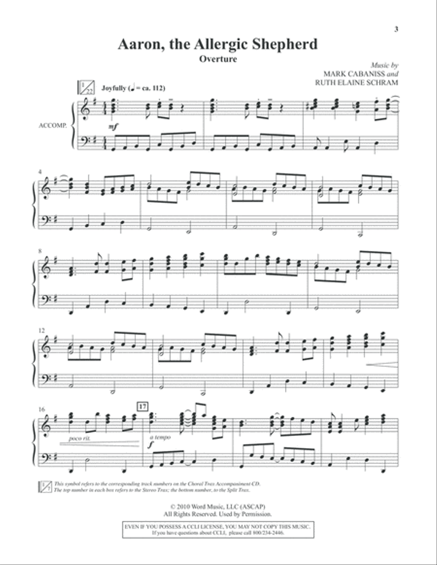 Aaron, the Allergic Shepherd Unison Choir scores gallery preview page 4