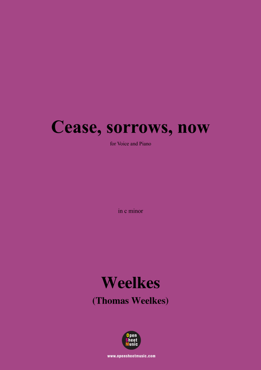 Weelkes-Cease,sorrows,now,in c minor Voice scores gallery preview page 1