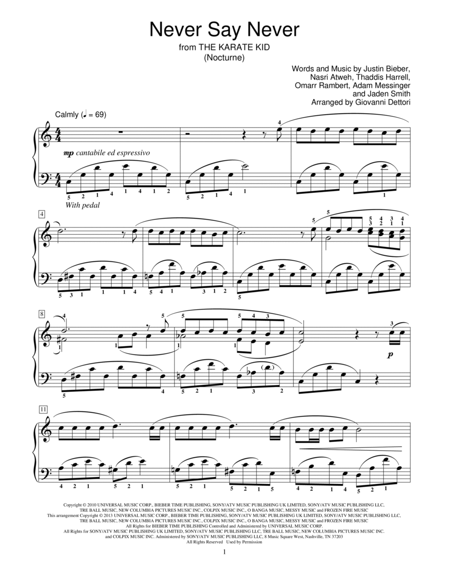 Never Say Never Piano Method scores gallery preview page 1