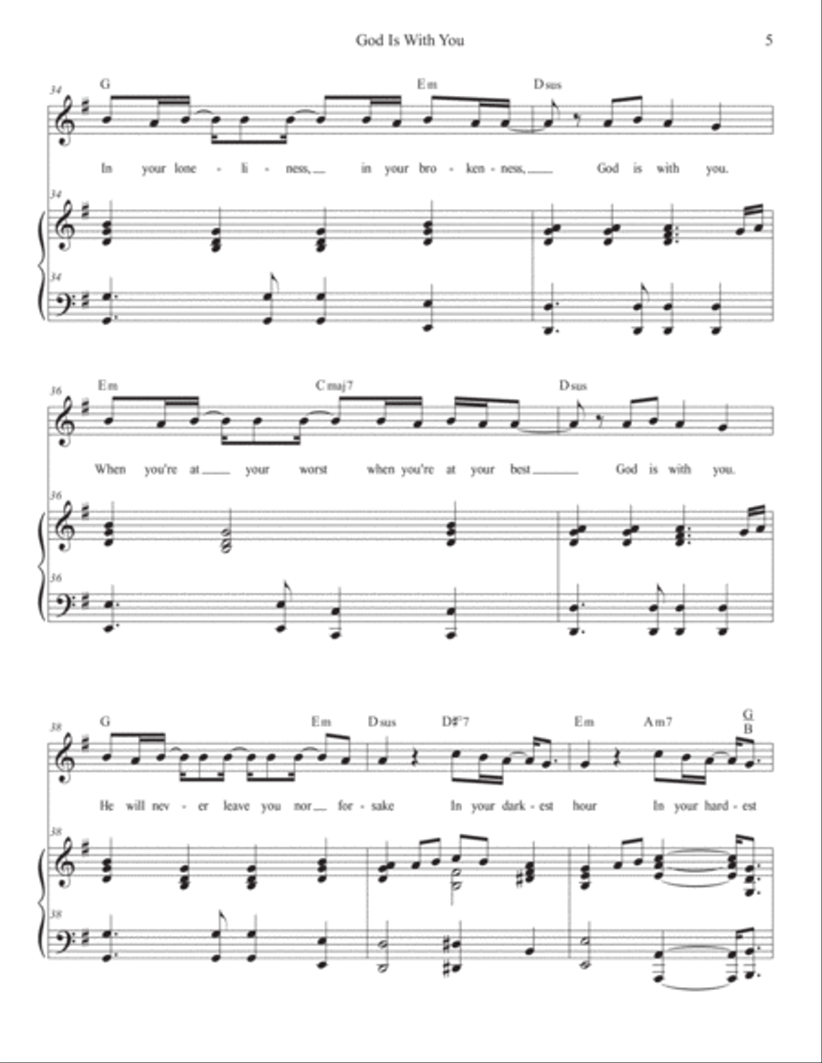 God Is With You God Is With You Piano, Vocal, Guitar scores gallery preview page 5