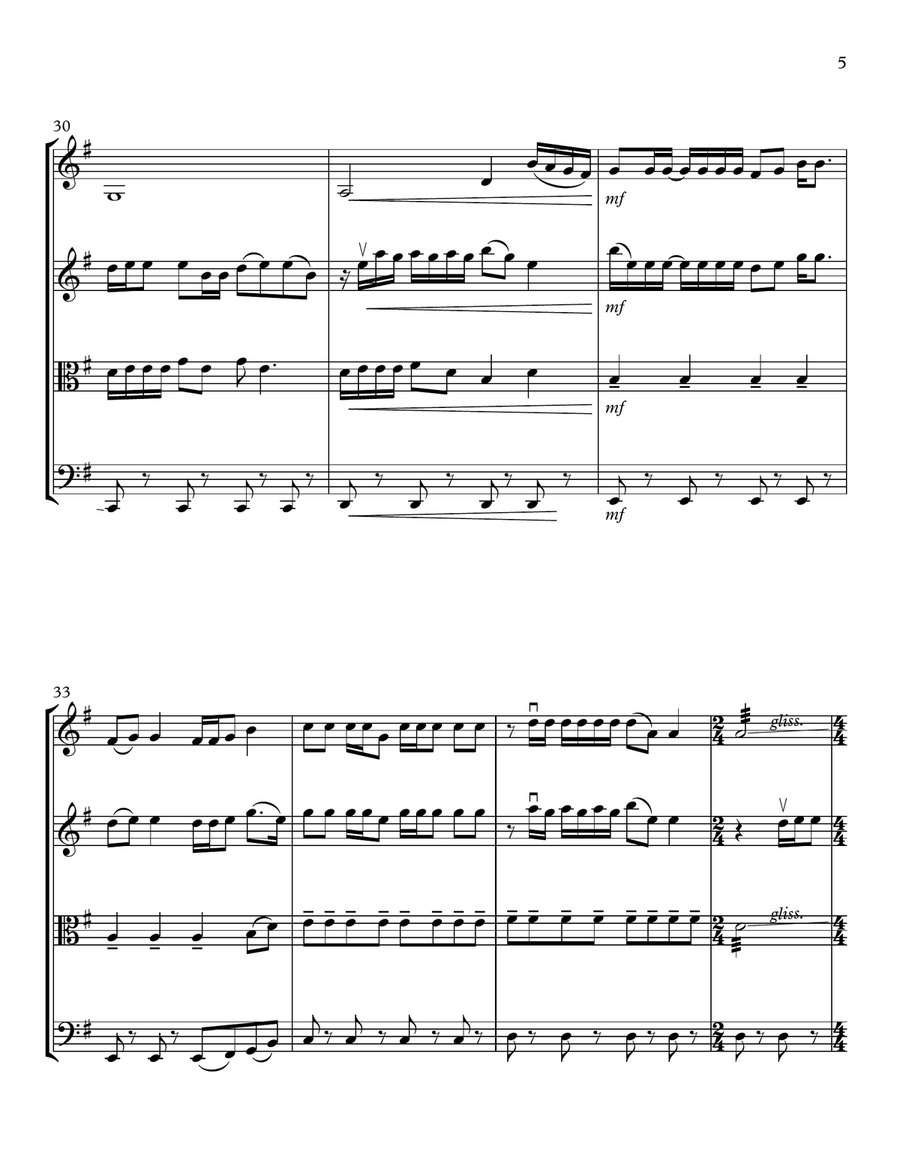 Church Bells String Quartet scores gallery preview page 5