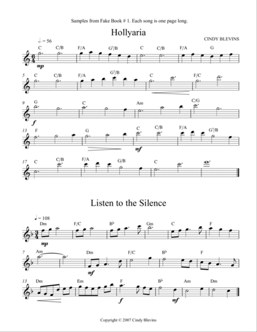 Fake Book #1, 80 pages of melodies and chords for your harp! Celtic Harp scores gallery preview page 5