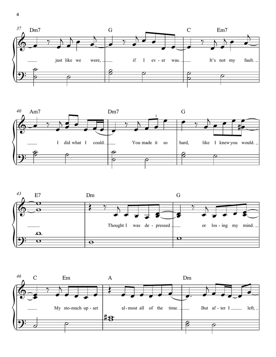 L'AMOUR DE MA VIE Easy Piano scores gallery preview page 4