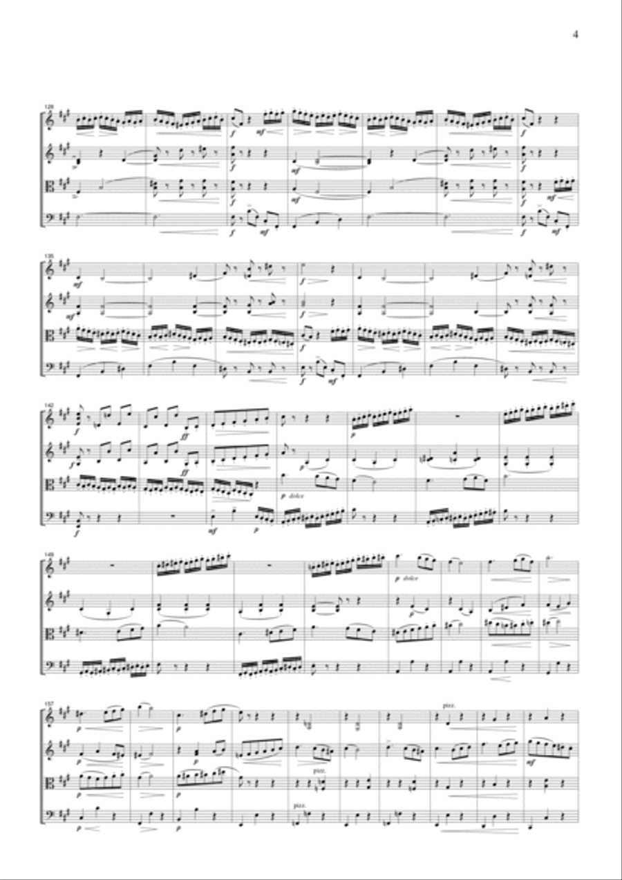 Tchaikowsky Valse from Symphony No.5, for string quartet, CT013 String Quartet scores gallery preview page 4