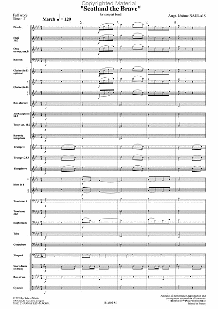 Scotland The Brave Concert Band scores gallery preview page 2