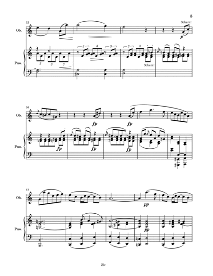 3 Romances, Op. 94 for Oboe and Piano - Robert Schumann Piano scores gallery preview page 5