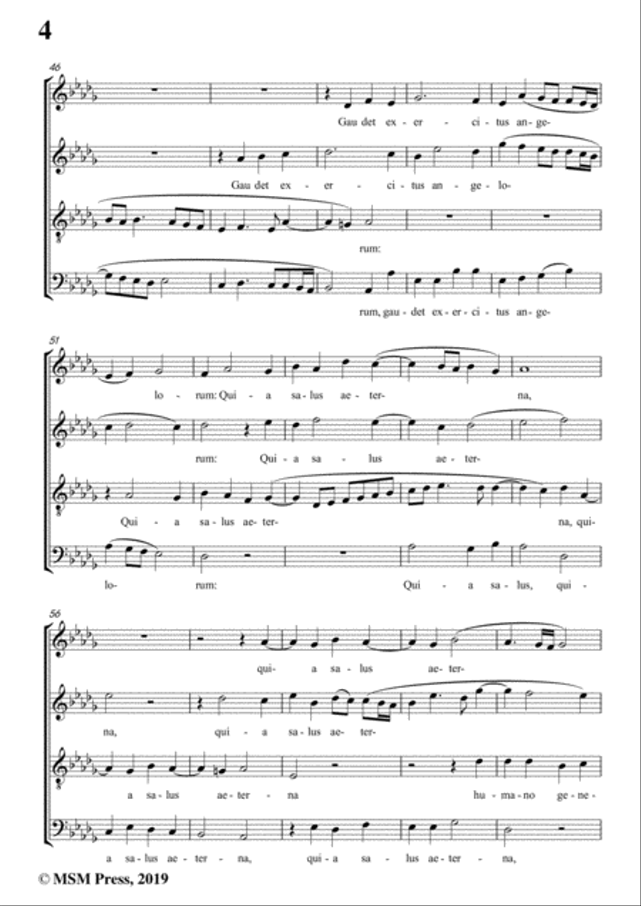 Goudimel-Hodie nobis coelorum,in D flat Major,for A cappella 4-Part scores gallery preview page 6
