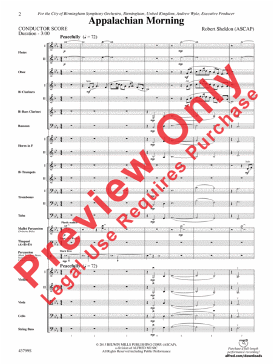 Appalachian Morning Full Orchestra scores gallery preview page 3