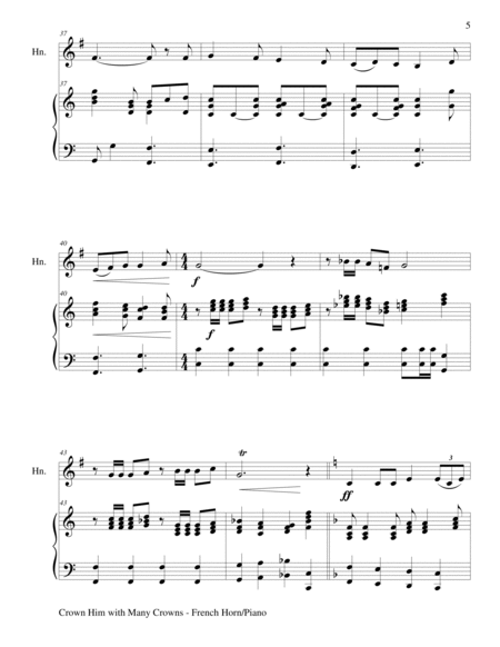 CROWN HIM WITH MANY CROWNS (Duet – French Horn and Piano/Score and Parts) image number null