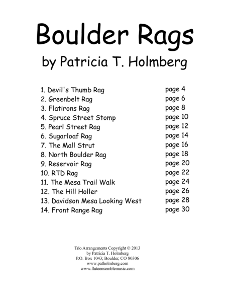 Boulder Rags, Arr. for Flute, Clarinet and Bassoon FLUTE PART