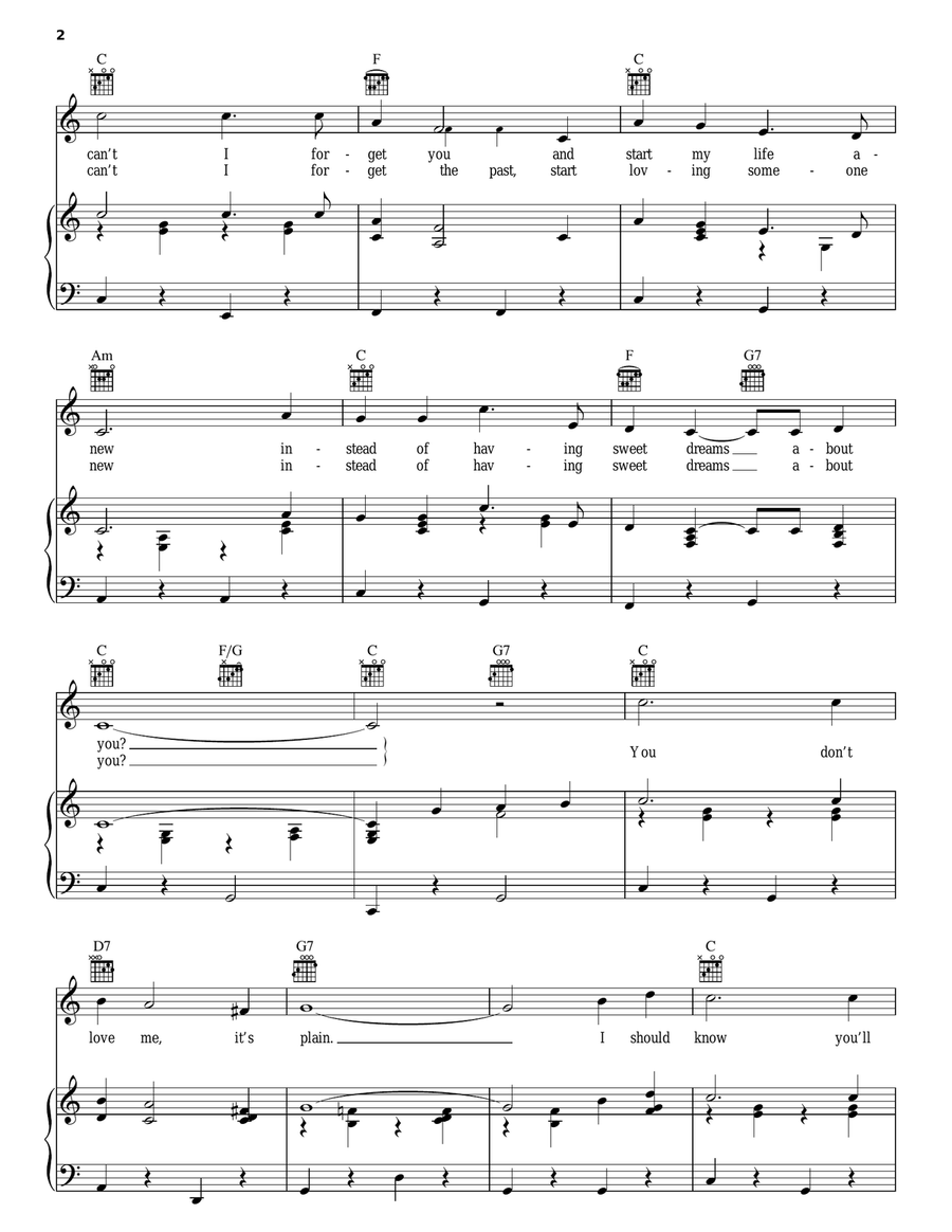 Sweet Dreams Sweet Dreams Piano, Vocal, Guitar scores gallery preview page 2