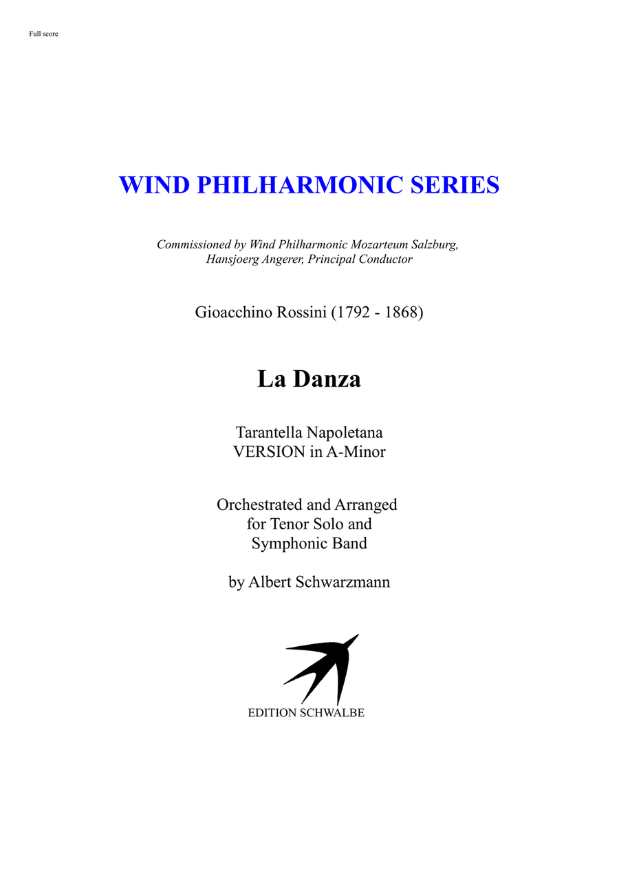 La Danza, Tarantella Napoletana VERSION in A-Minor Concert Band scores gallery preview page 1