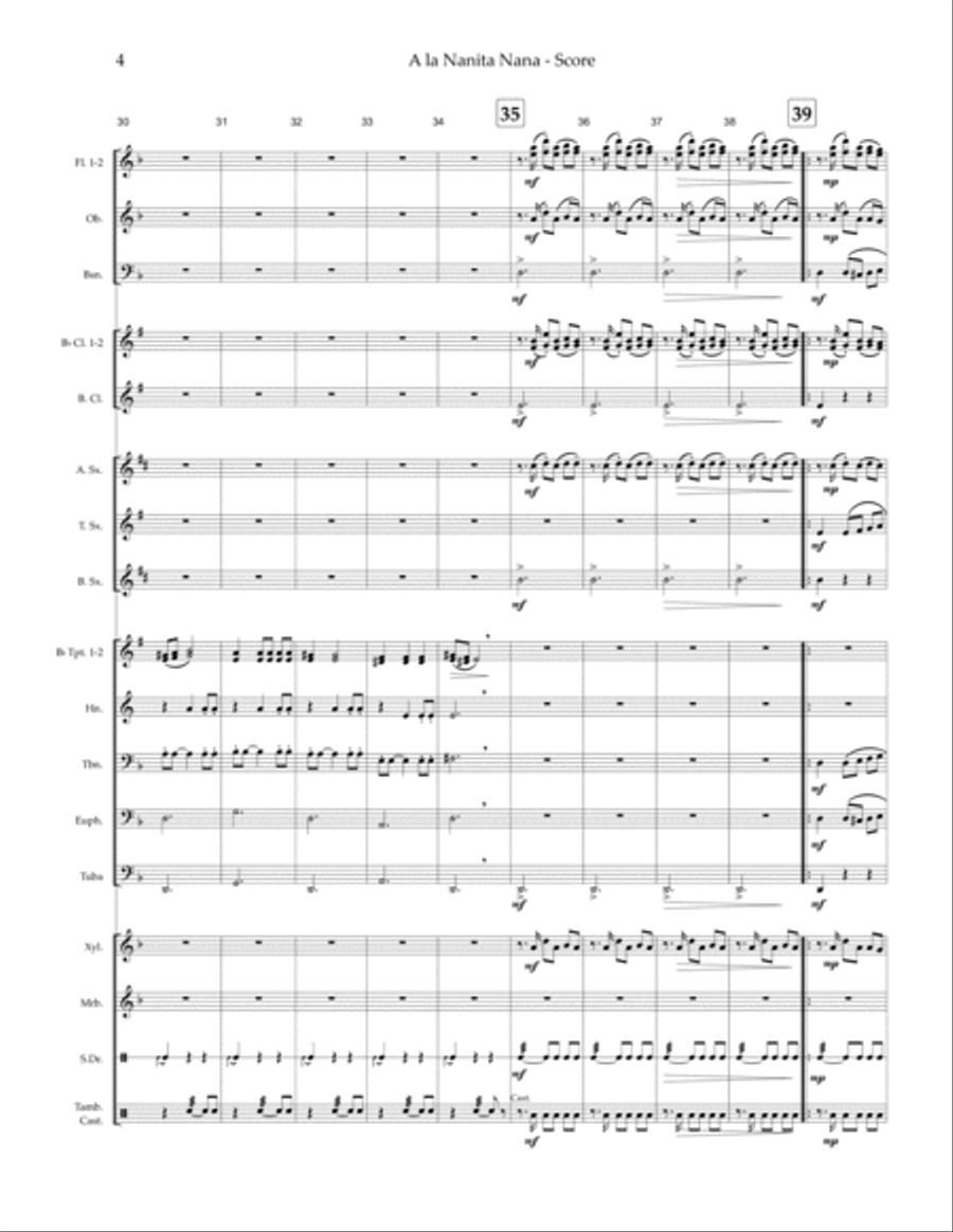 A la Nanita Nana — concert band image number null