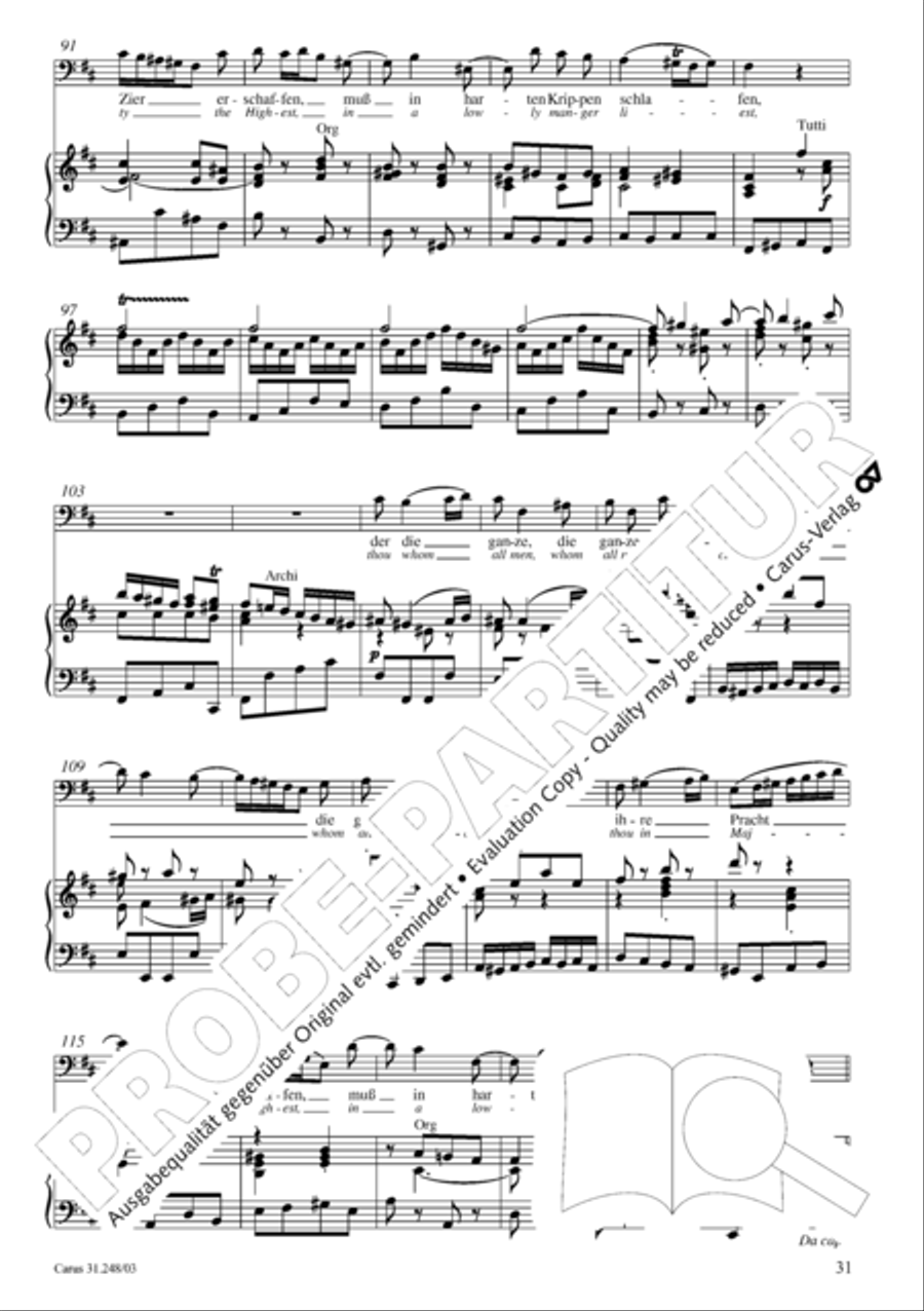 Christmas oratorio (Weihnachtsoratorium, Teile I-III) 4-Part scores gallery preview page 36