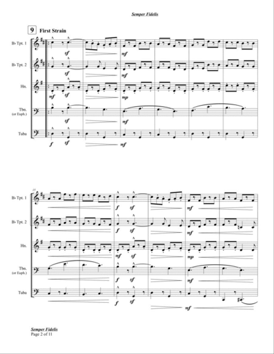 Semper Fidelis Brass Quintet scores gallery preview page 4