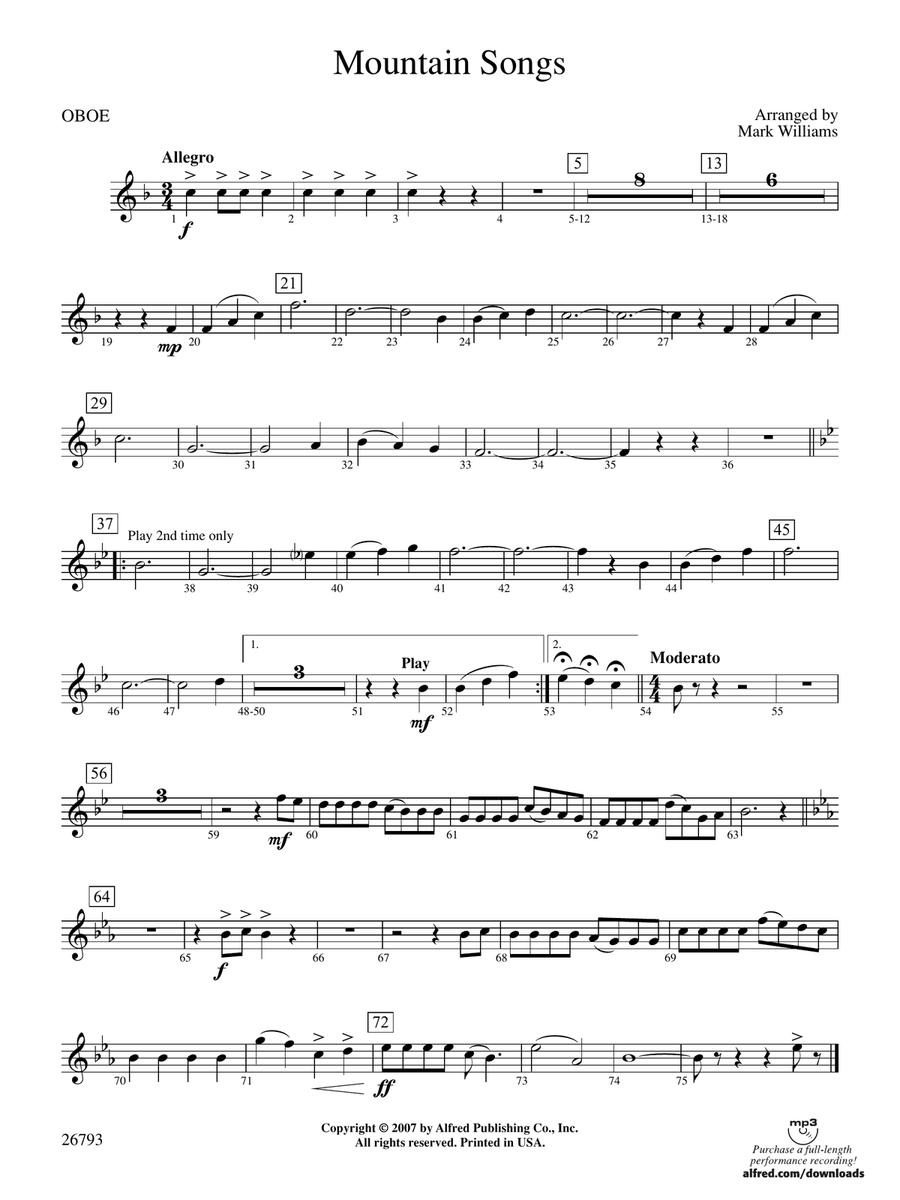 Mountain Songs: Oboe