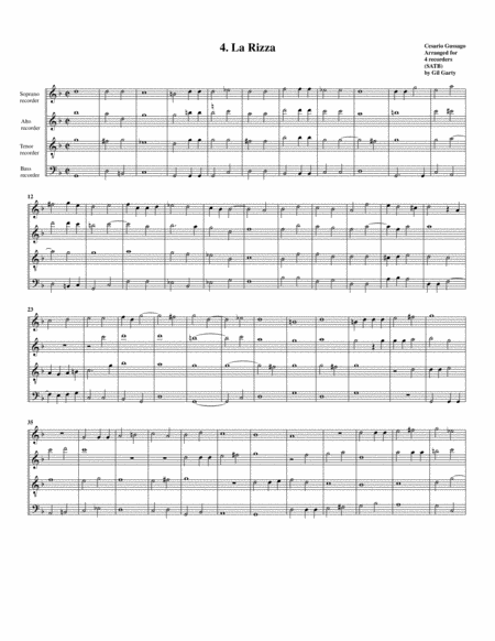 Sonata no.4 a4 (28 Sonate a quattro, sei et otto, con alcuni concerti (1608)) "La Rizza" (arrangemen