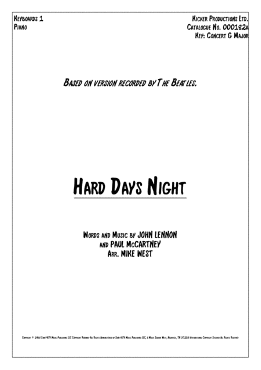 Another Hard Day's Night Small Ensemble scores gallery preview page 1