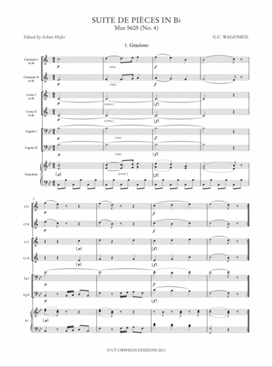 Suites de Pièces (Schwerin Ms. Mus 5602-5606) for 2 Clarinets, 2 Horns, 2 Bassoons and Piano Bassoon scores gallery preview page 8