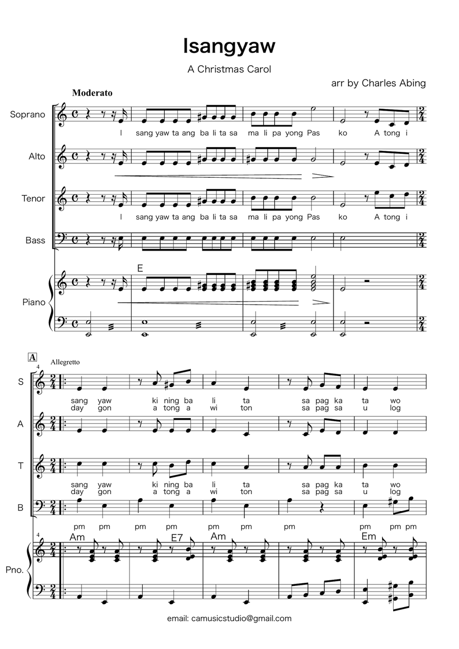Isangyaw Ta 4-Part scores gallery preview page 1