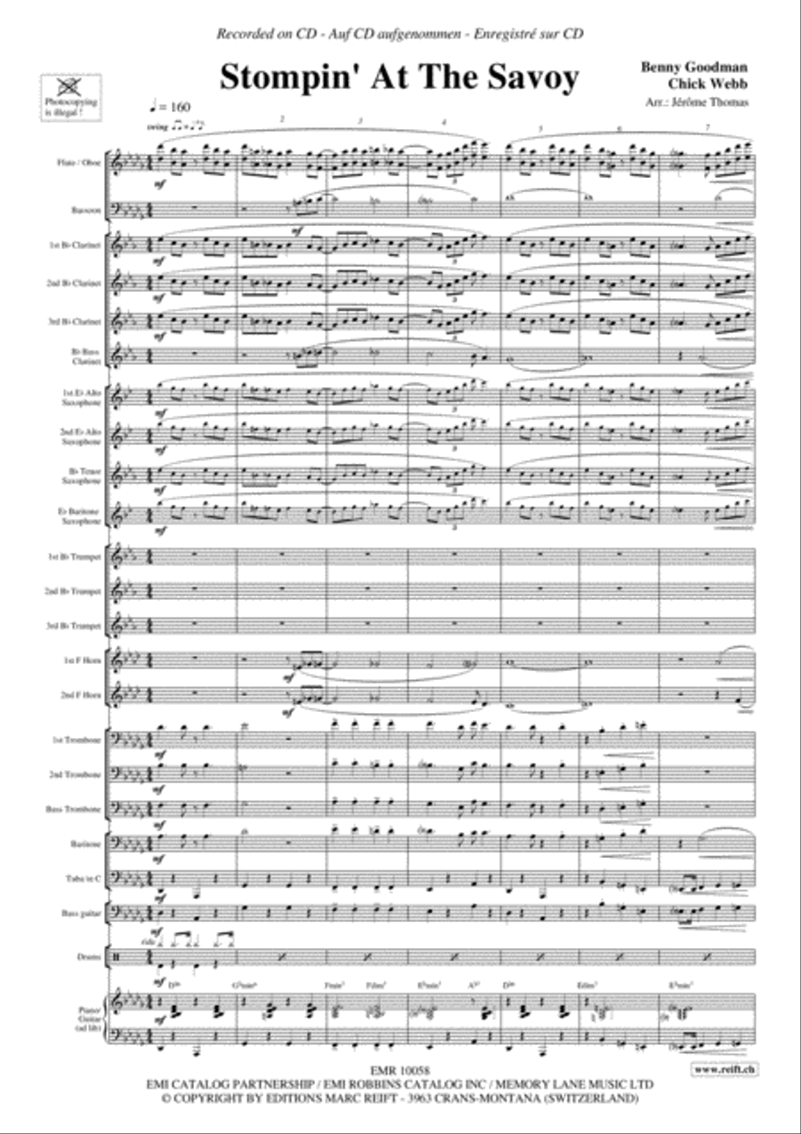 Stompin' At The Savoy Concert Band scores gallery preview page 4