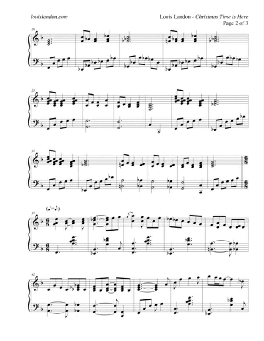 Christmas Time Is Here Piano Solo scores gallery preview page 2