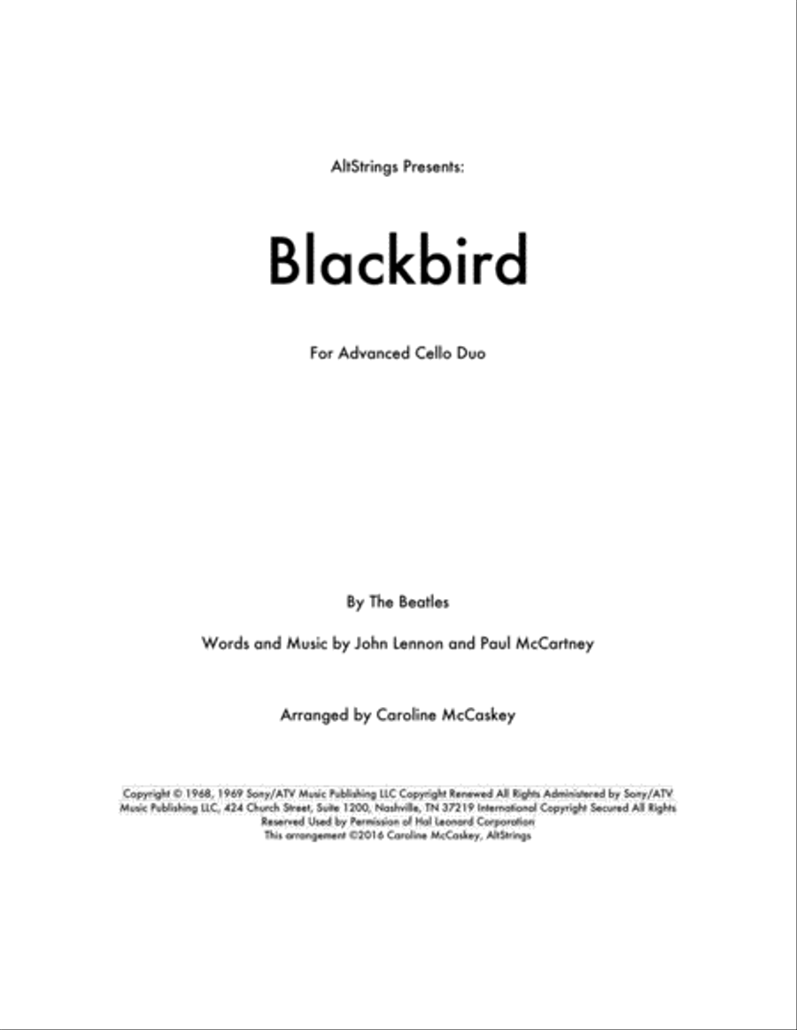 Blackbird Blackbird String Duet scores gallery preview page 1