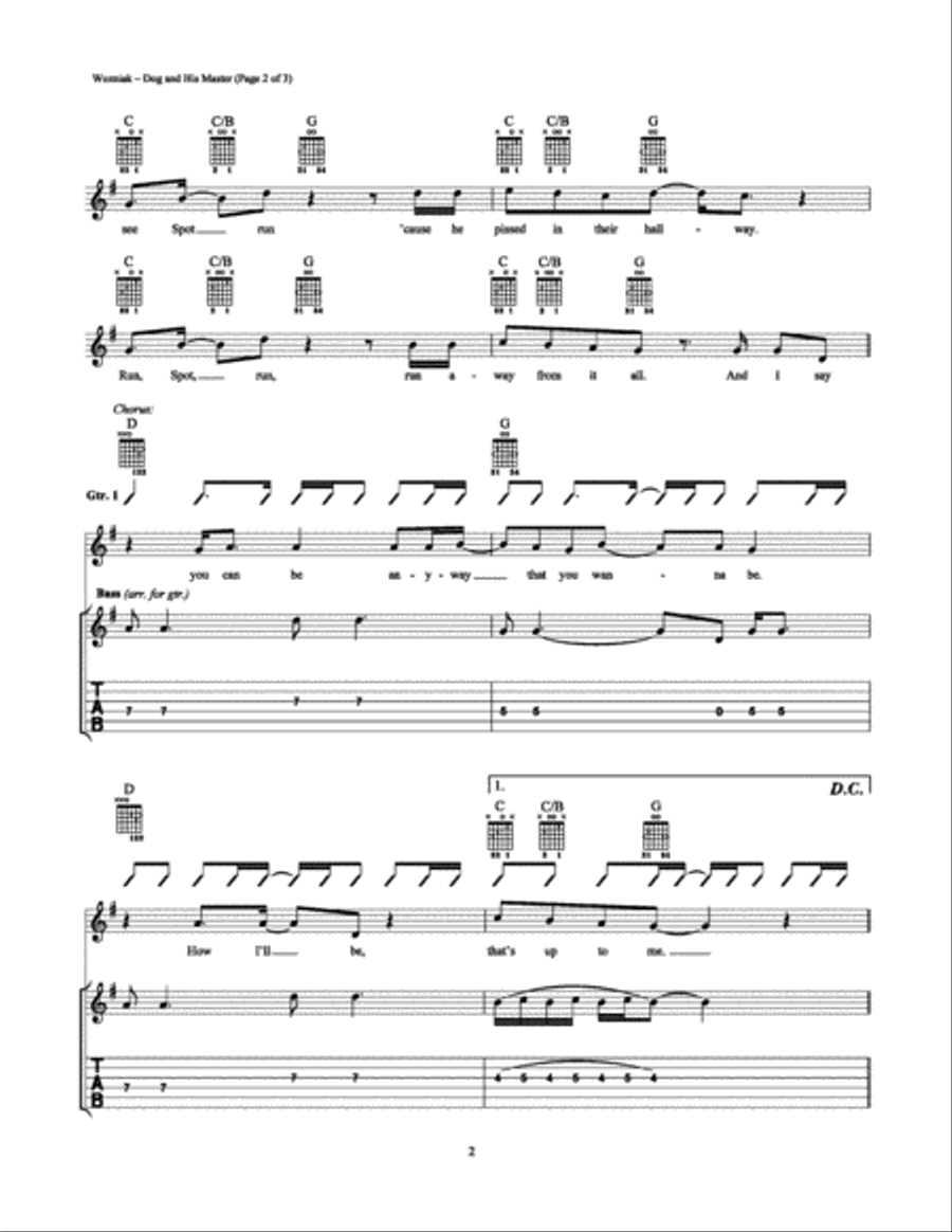 Dog and His Master Dog and His Master Electric Guitar scores gallery preview page 2