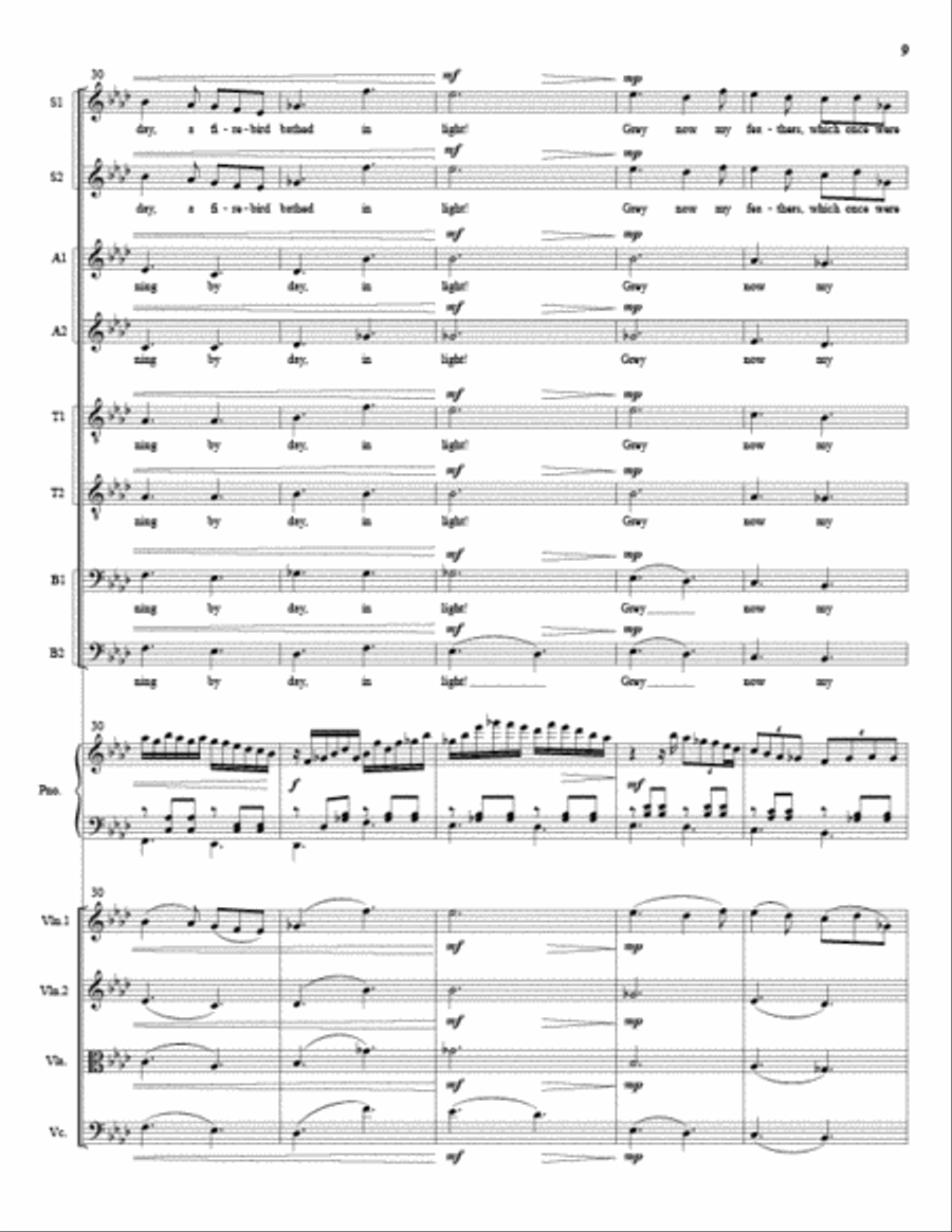 Across the Vast, Eternal Sky (Full Score and Instrumental Parts) Choir scores gallery preview page 8
