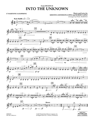 Into the Unknown (from Disney's Frozen 2) (arr. Paul Murtha) - Eb Baritone Saxophone