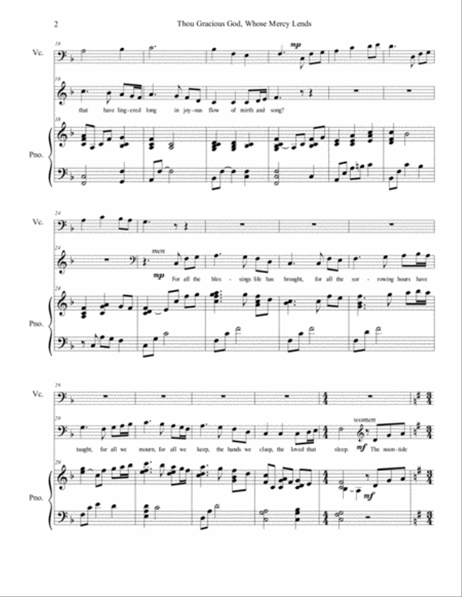 Thou Gracious God, Whose Mercy Lends Unison Choir scores gallery preview page 2