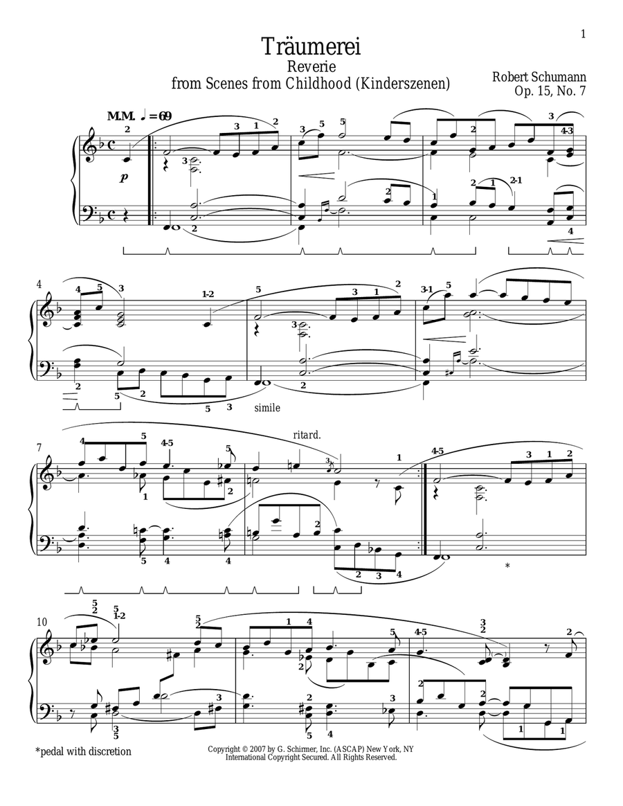 Traumerei Piano Solo scores gallery preview page 1