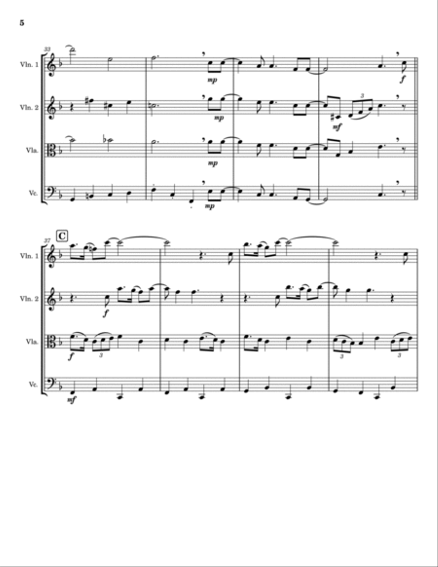 Baby, It's Cold Outside String Quartet scores gallery preview page 5