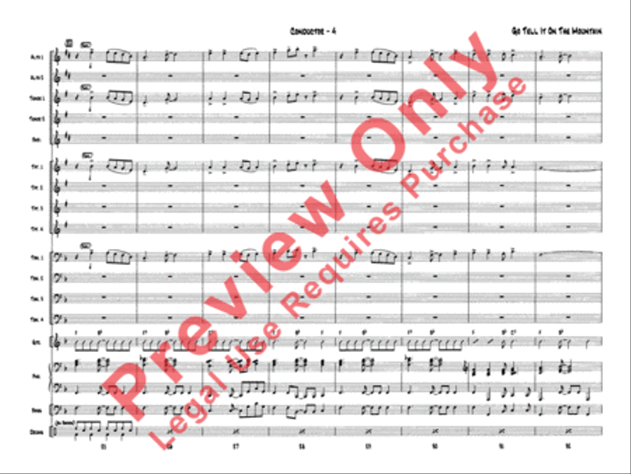 Go Tell It on the Mountain Jazz Ensemble scores gallery preview page 7