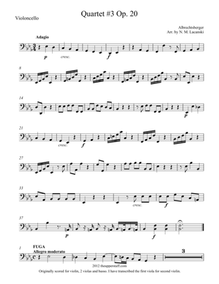 Quartet #3 Op. 20 in E Flat Major
