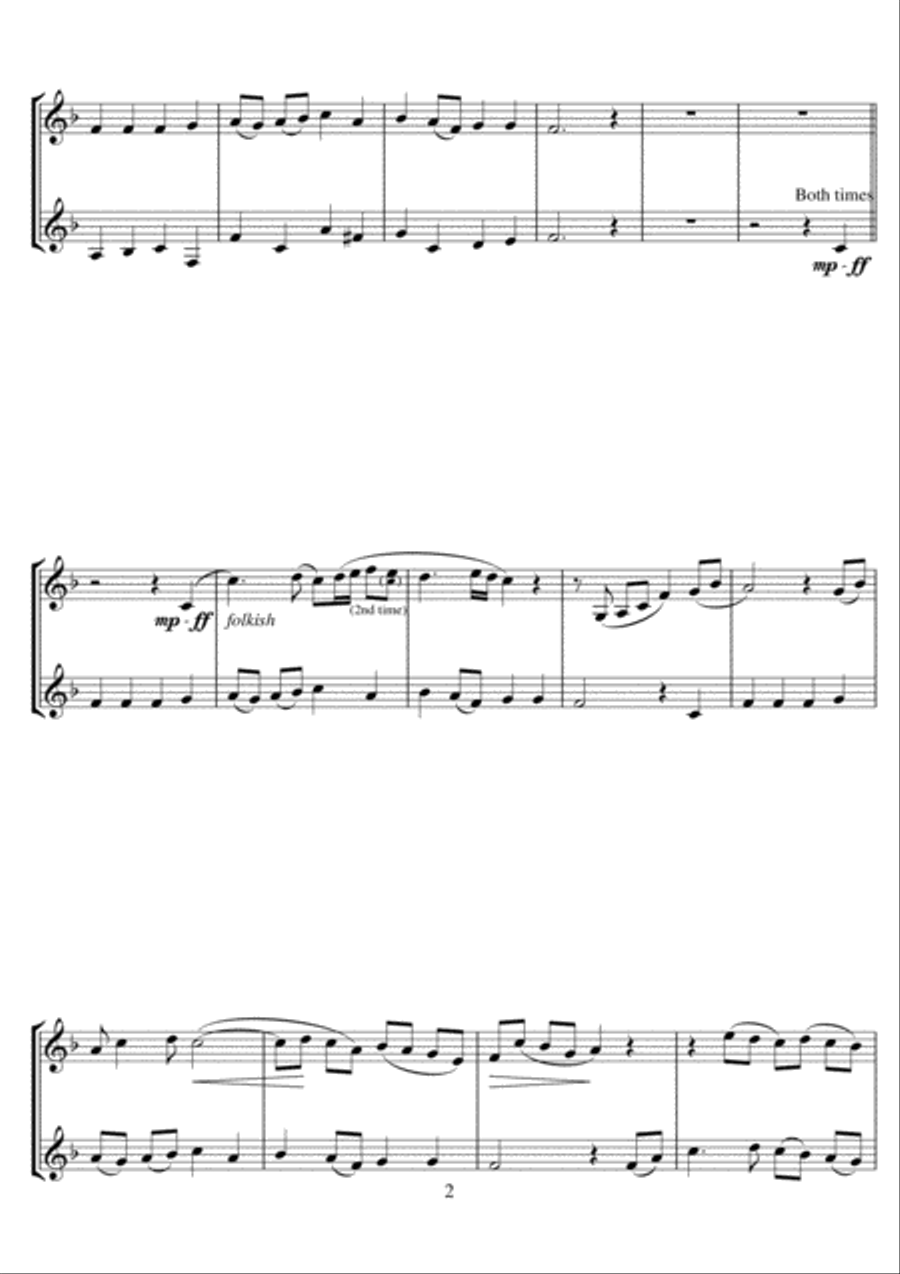 O Little Town Of Bethlehem Clarinet Duet scores gallery preview page 2