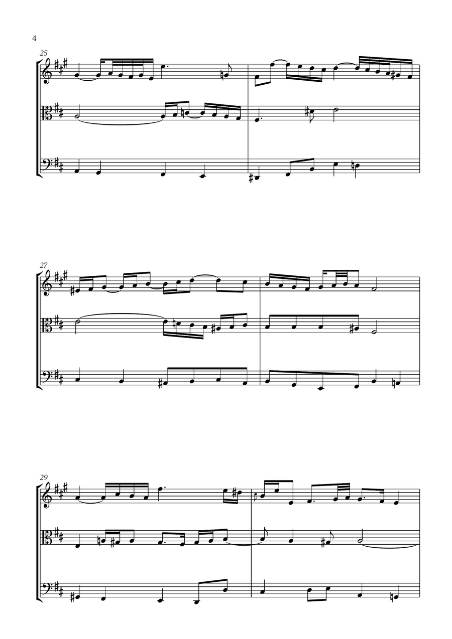 Johann Sebastian Bach - Air on the G String (for French Horn, Viola and Cello) Small Ensemble scores gallery preview page 4