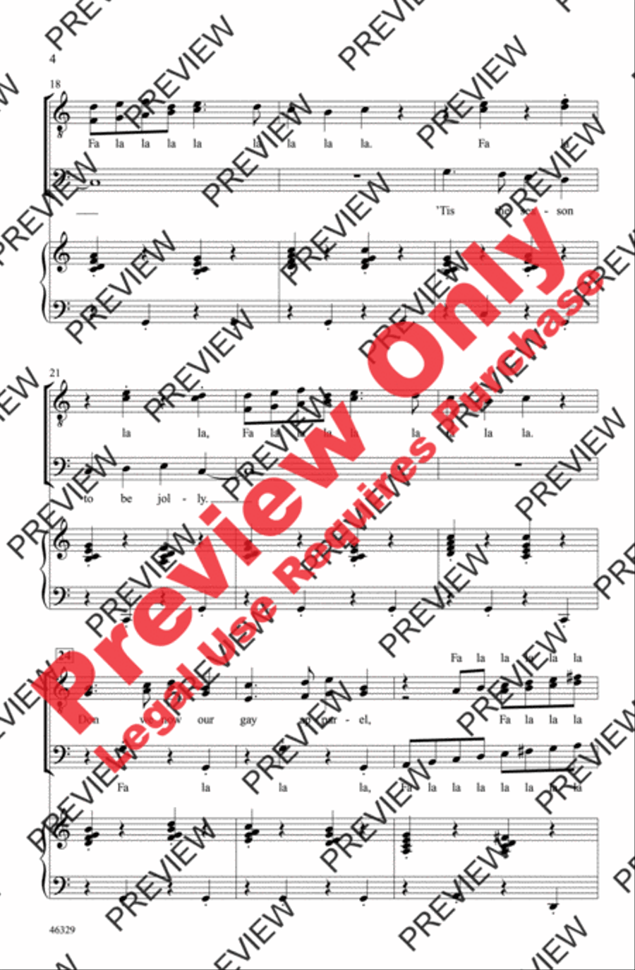 Deck the Hall Deck the Hall Men's Choir scores gallery preview page 4
