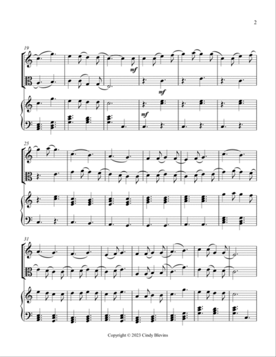 In Dulci Jubilo, for Violin, Viola and Piano Violin scores gallery preview page 3