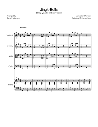 Jingle Bells (for String Quartet and Easy Piano)