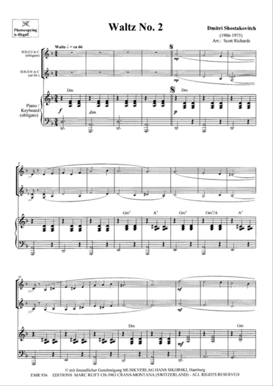 Waltz No. 2 Brass Ensemble scores gallery preview page 3